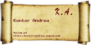 Kontor Andrea névjegykártya